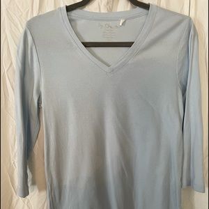 Chico’s Light Blue V-neck T-Shirt